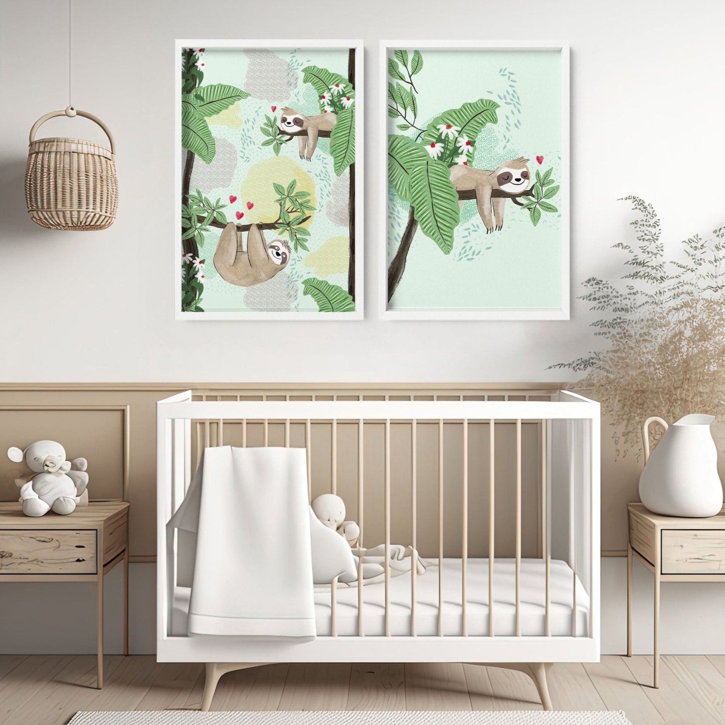 Jungle bedroom | Set of 2 Wall art for Nursery