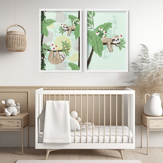 Jungle bedroom | Set of 2 Wall art for Nursery
