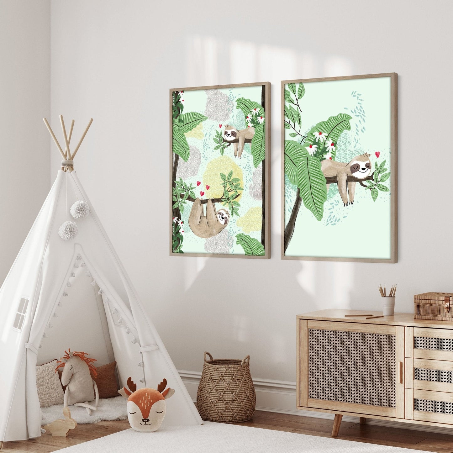 Jungle bedroom | Set of 2 Wall art for Nursery