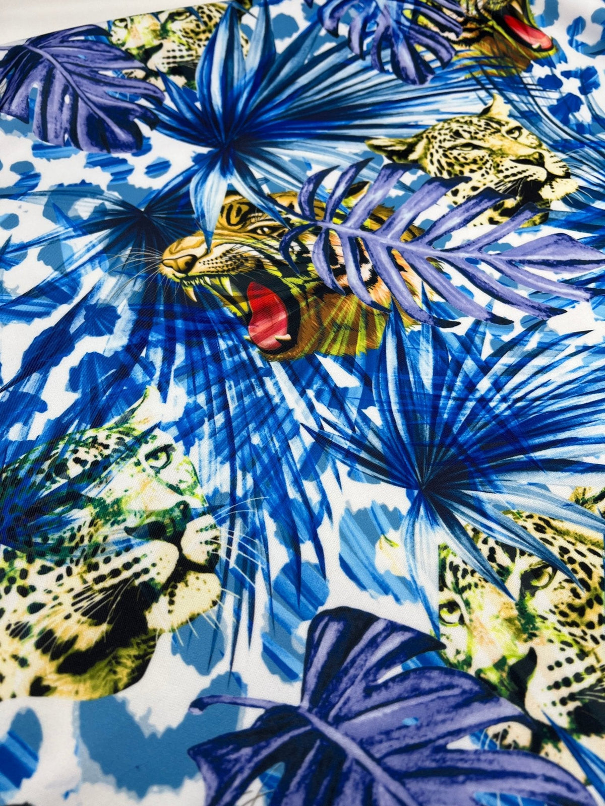 Jungle Leopard Plain Scuba Fabric