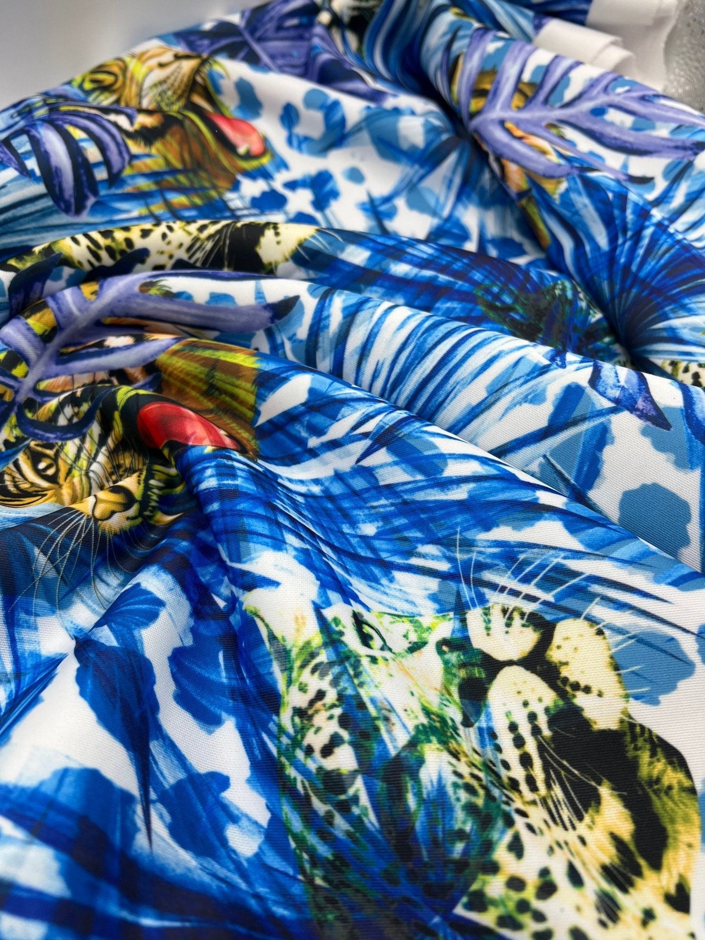 Jungle Leopard Plain Scuba Fabric