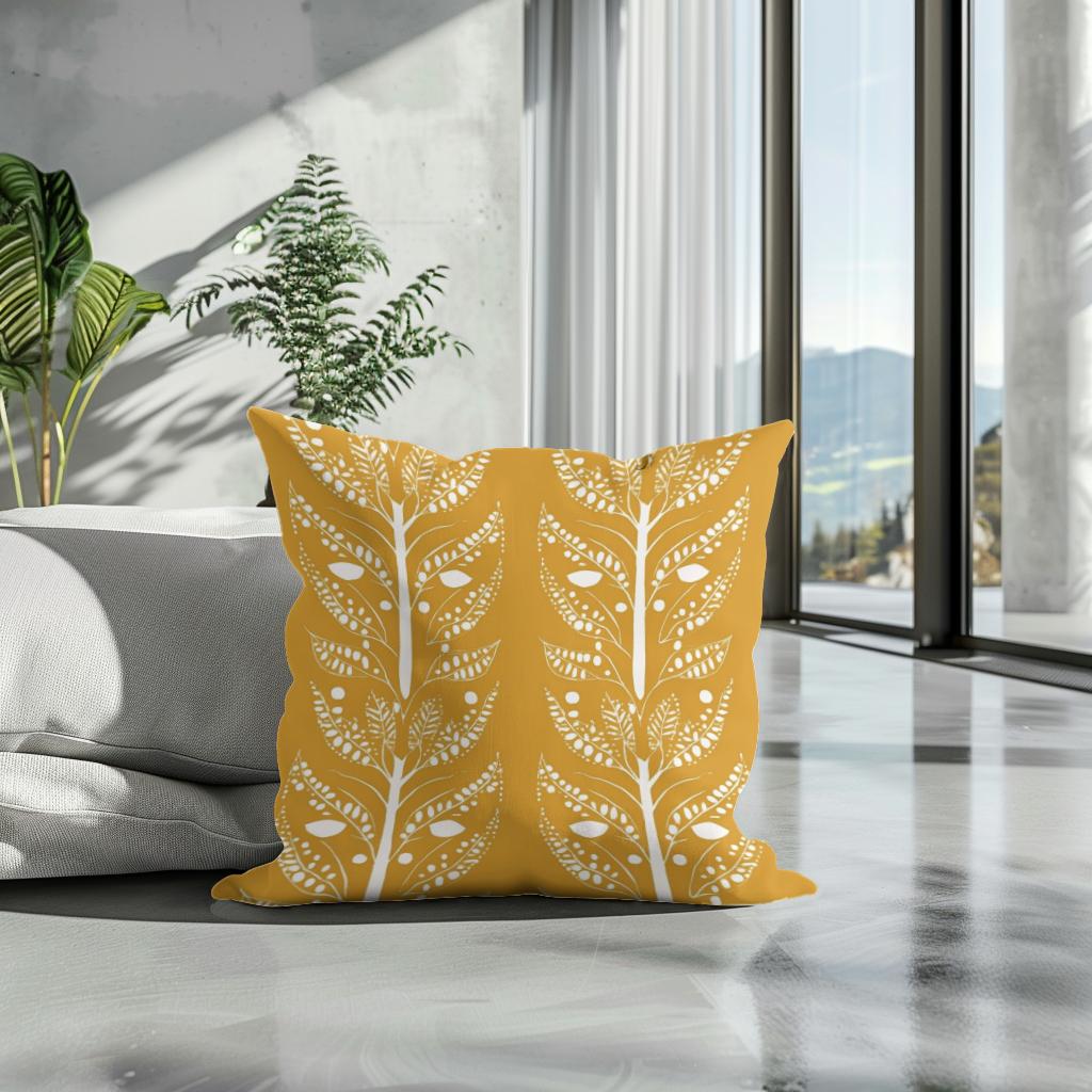 Mustard Symmetry Cotton Cushion