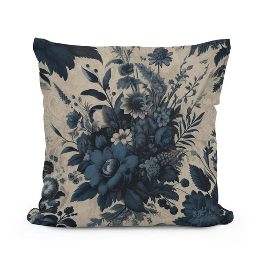 Vintage Navy Botanicals Cotton Cushion