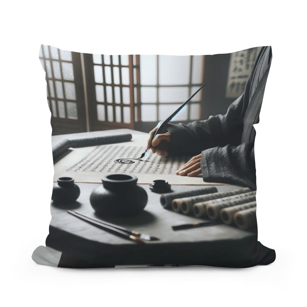 Zen Scribe Cotton Cushion