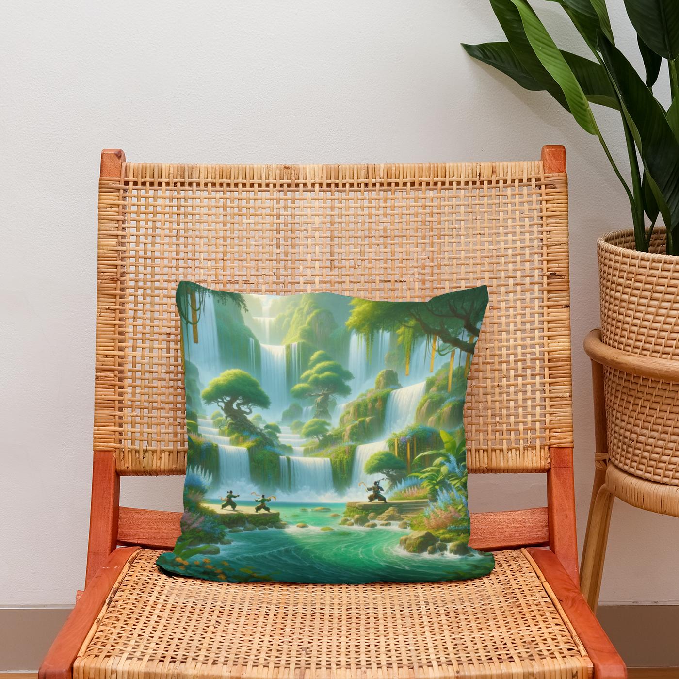 Pandaren Falls Cotton Cushion