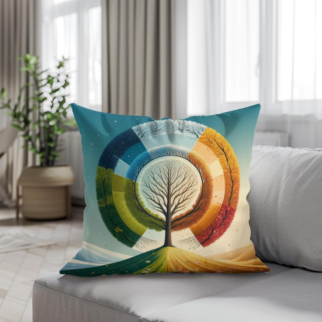Cycle of Seasons Cotton Cushion