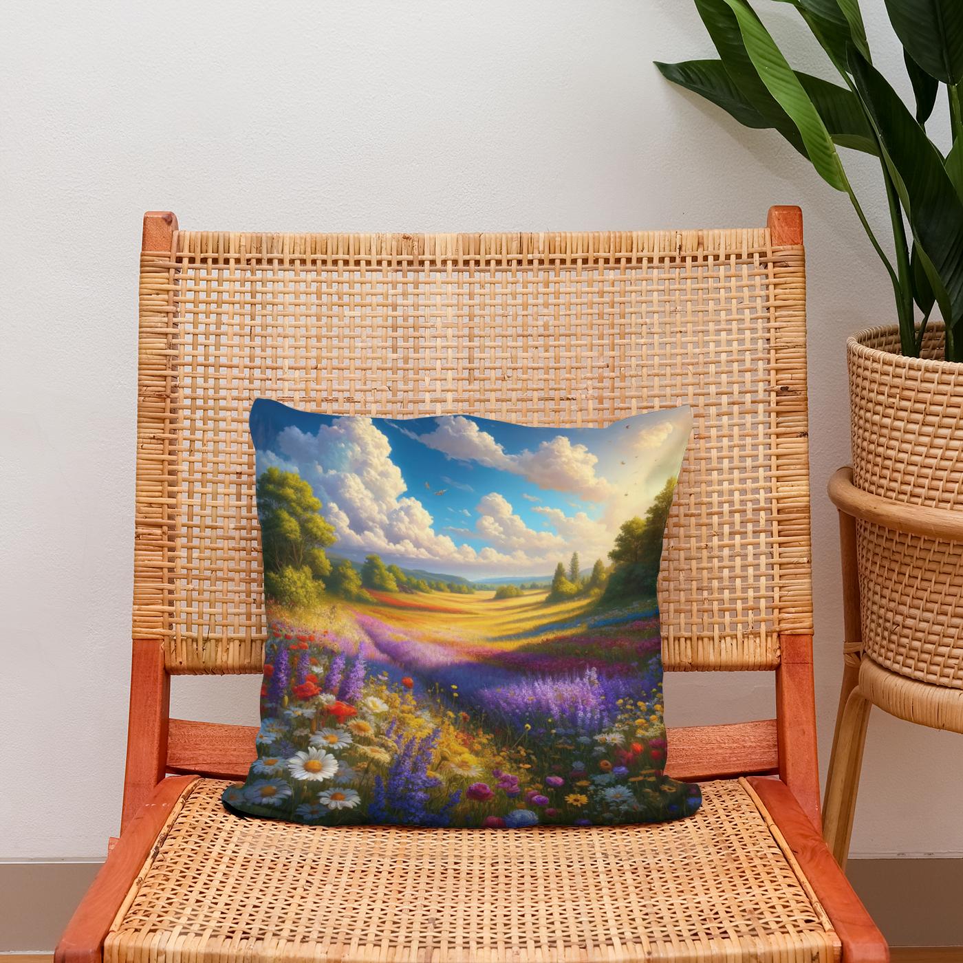 Meadow Whispers Summer Cotton Cushion