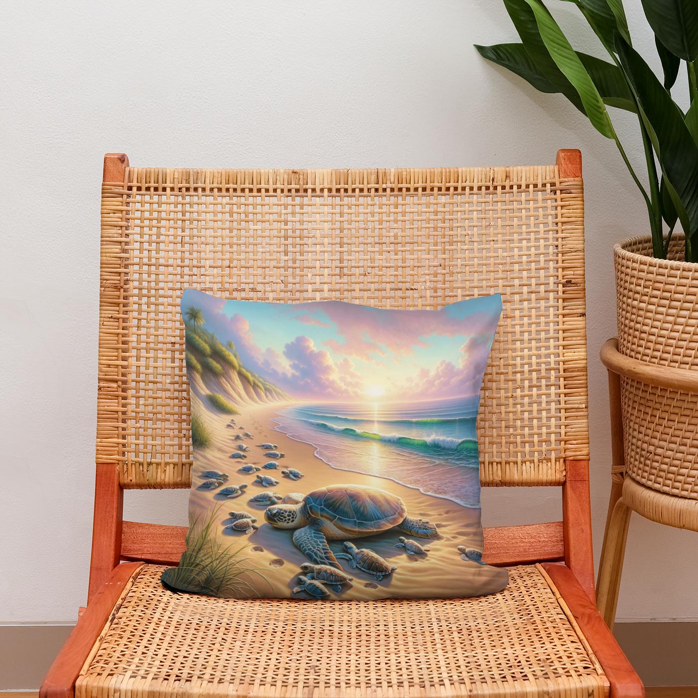 Turtle Haven Dawn Cotton Cushion