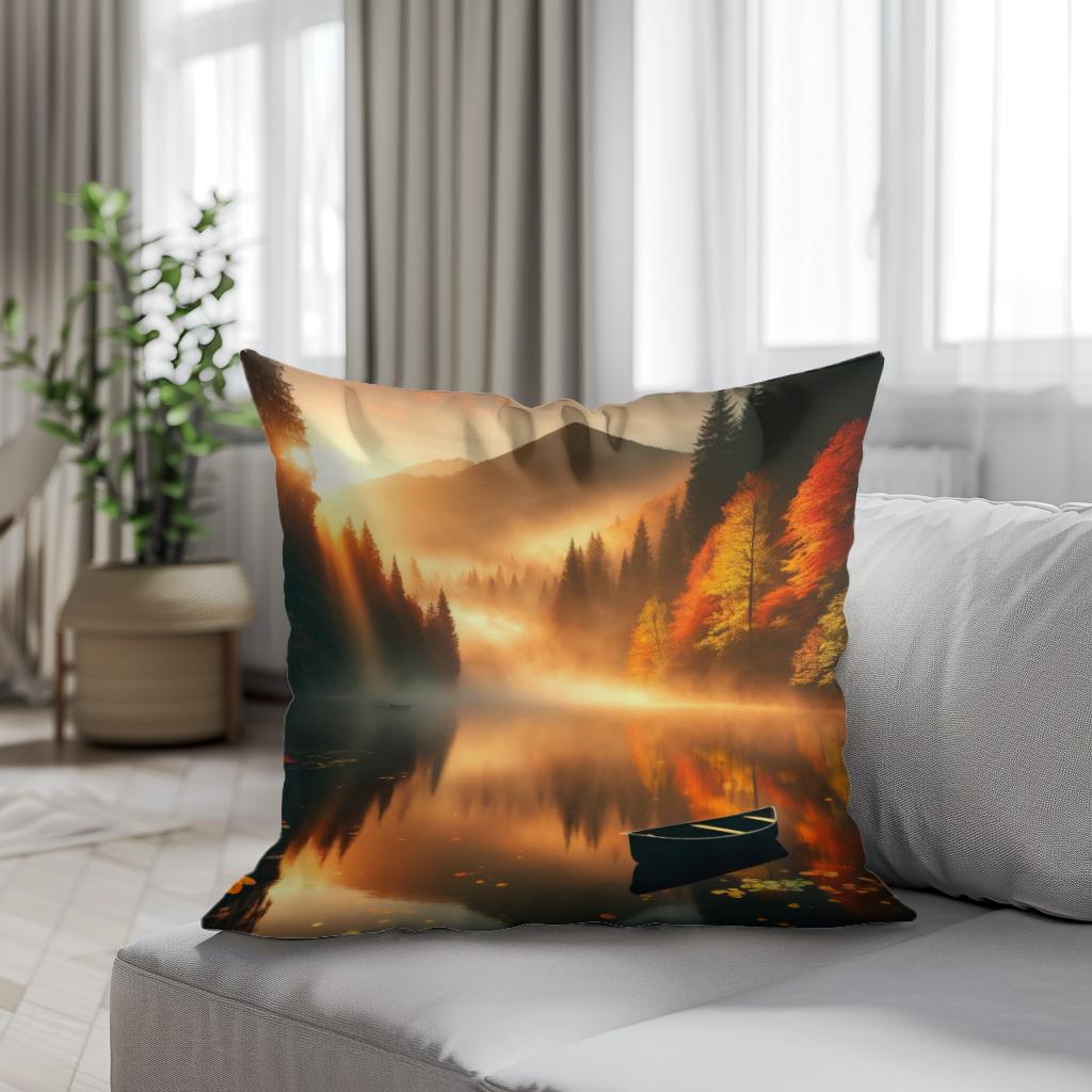 Autumn Dawn Mist Cotton Cushion