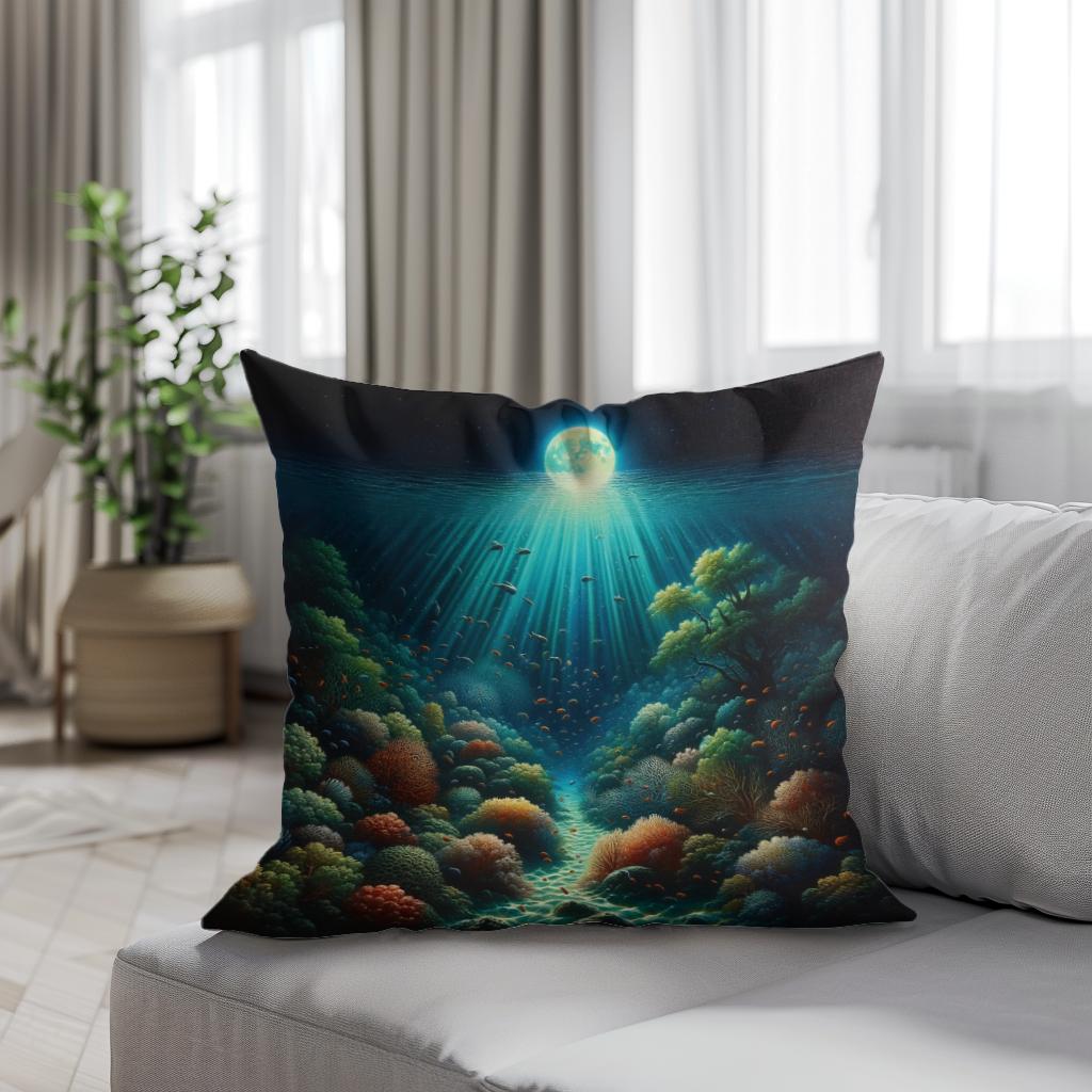 Moonlit Reef Cotton Cushion