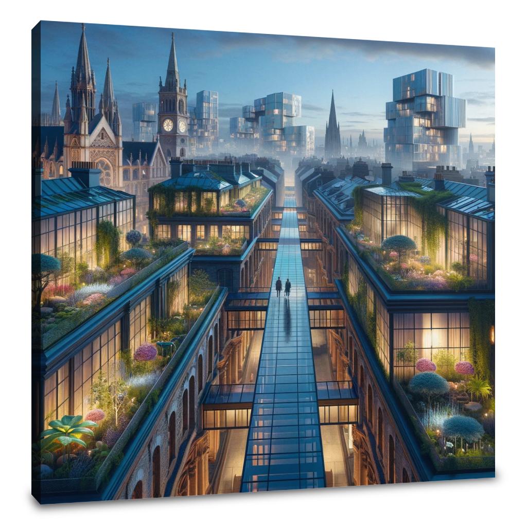 Green Canopy Twilight Canvas