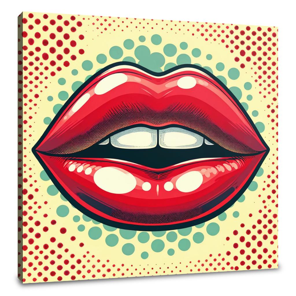 Red Lips Pop Canvas