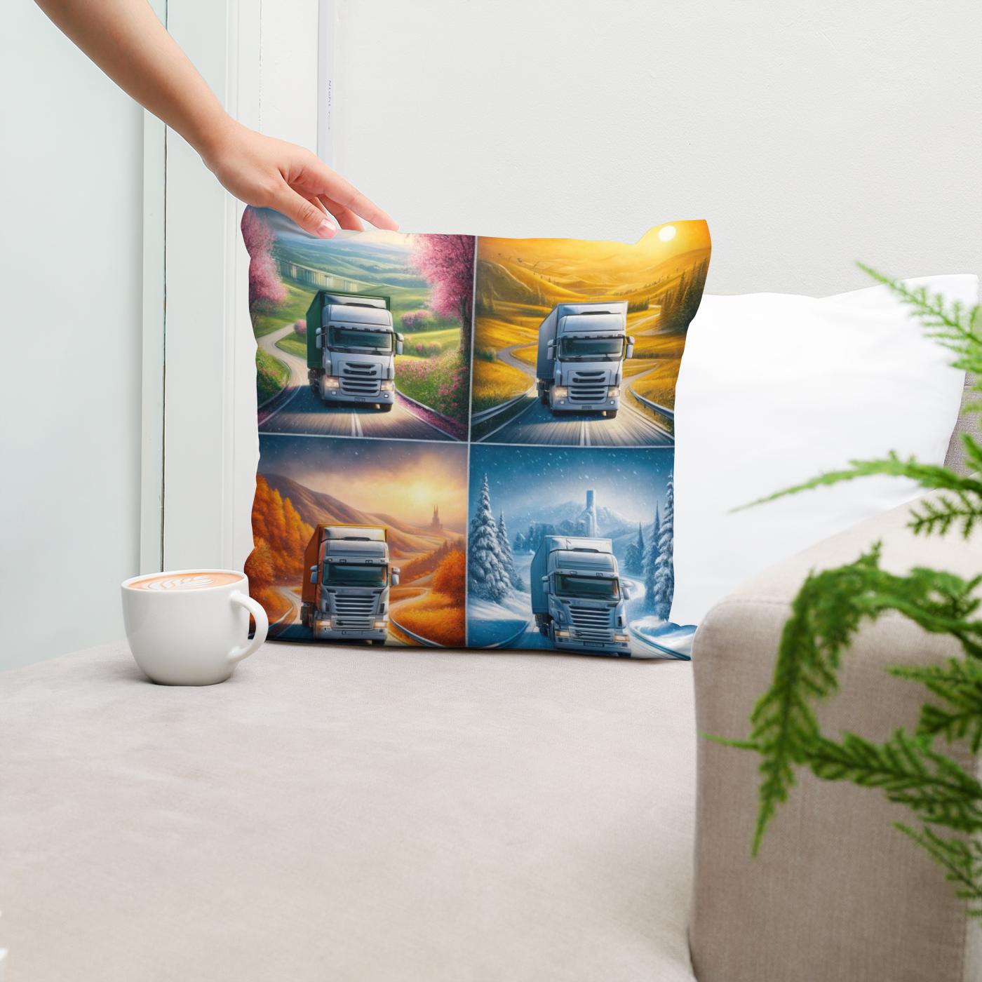 Seasons of the Road Cotton Cushion