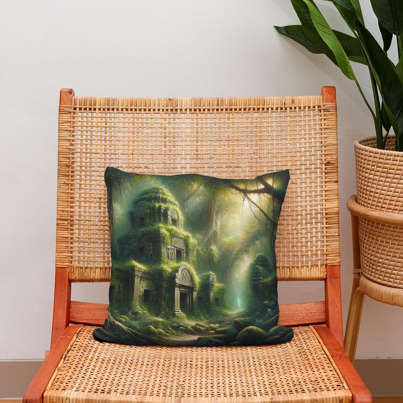 Jungle Ruins Cotton Cushion