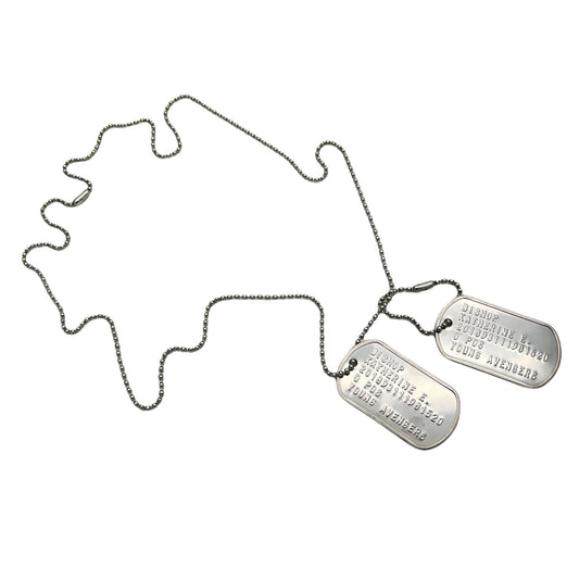 Kate Bishop 'HAWKEYE' Military Dog Tags - Costume Cosplay Prop Replica - Stainless Steel Chains Included