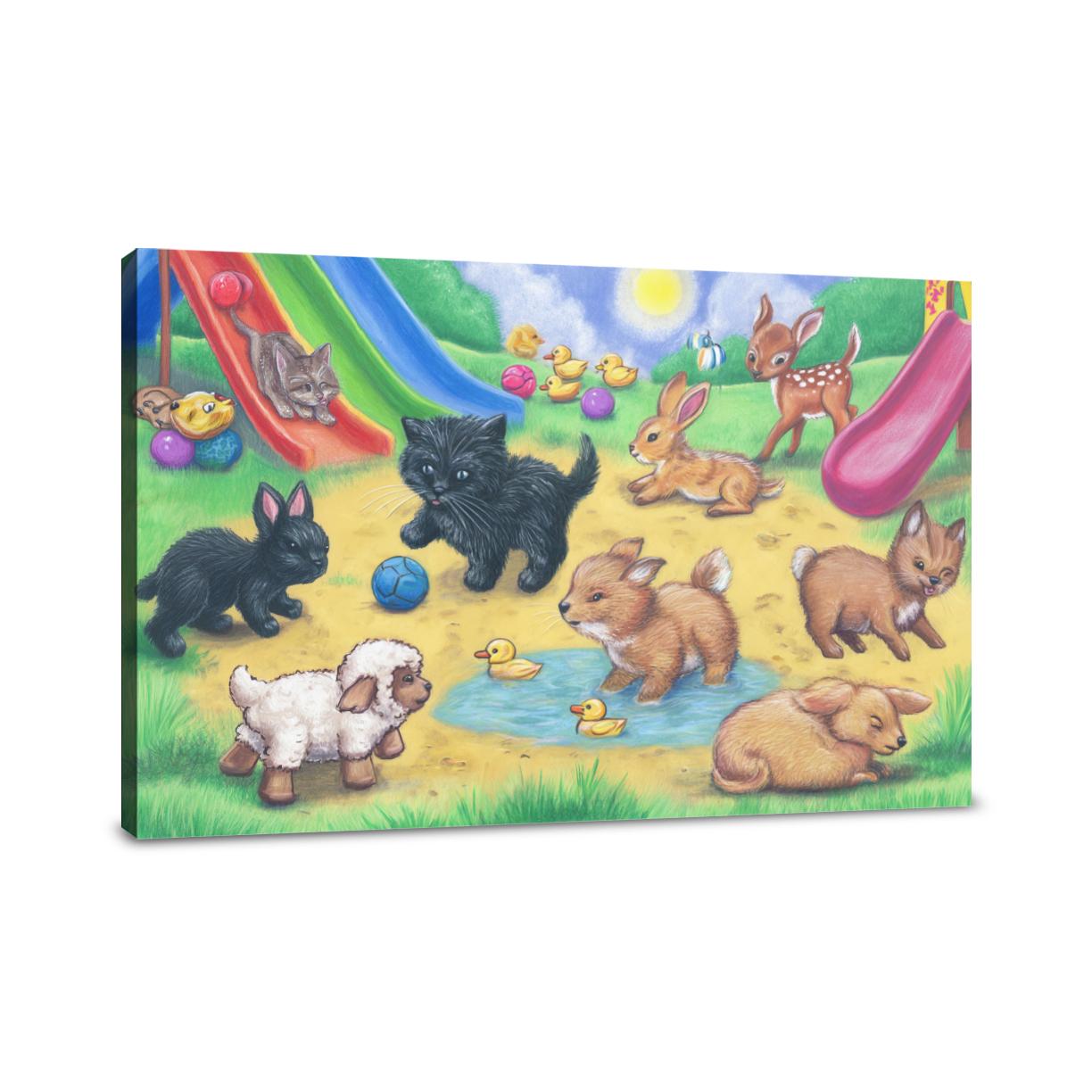 Baby Animals Playground Canvas
