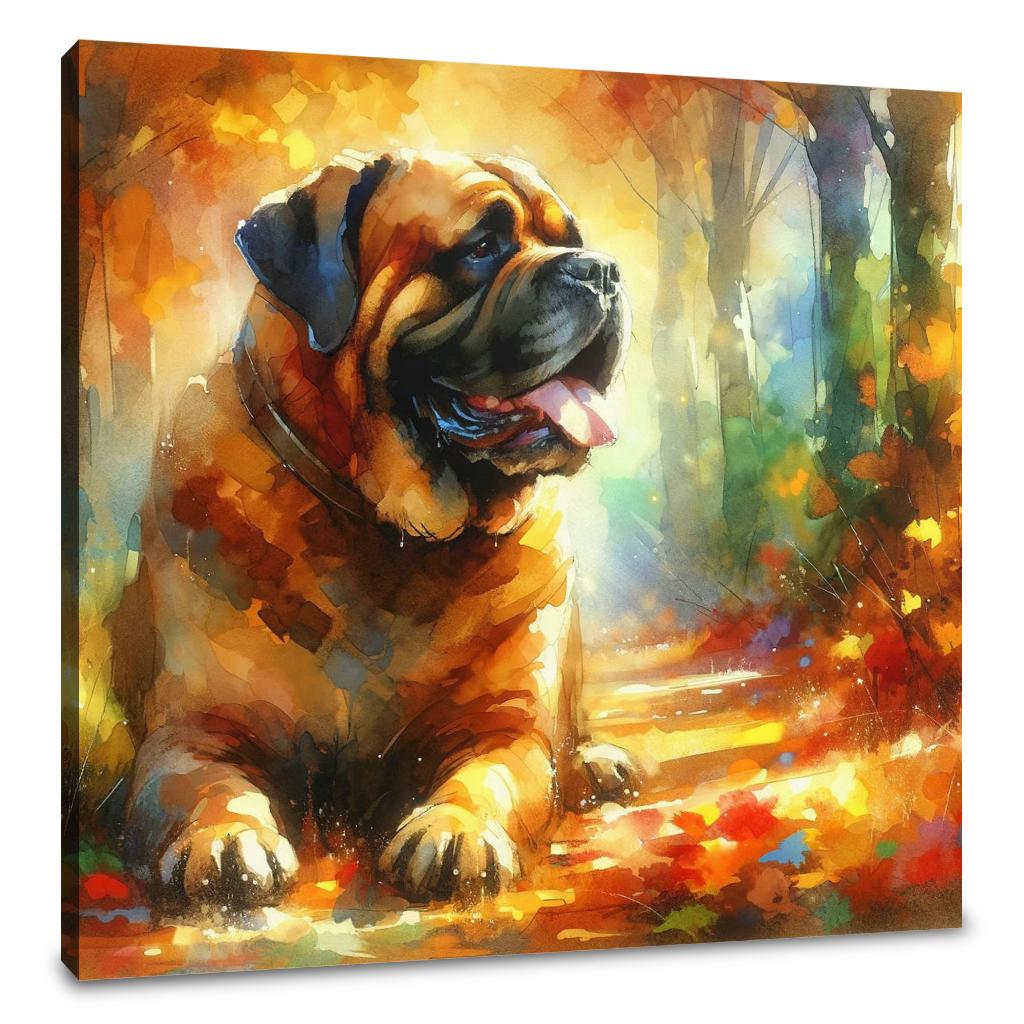 Autumn Stroll Bullmastiff Canvas