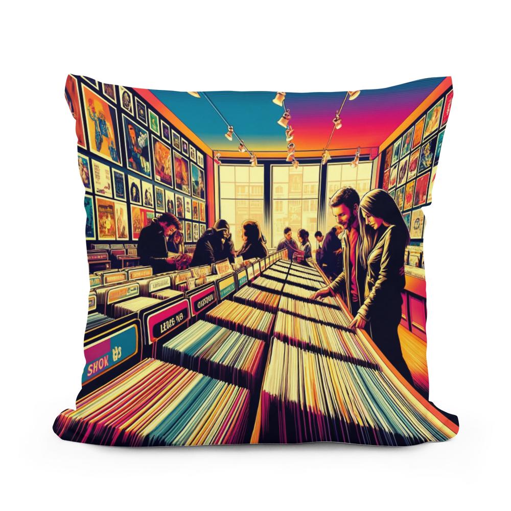 Vinyl Revival Cotton Cushion