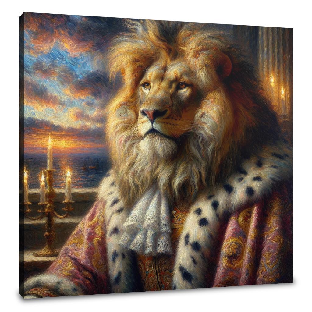 Regal Lion King Impression Canvas