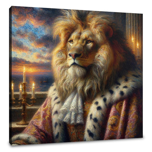 Regal Lion King Impression Canvas