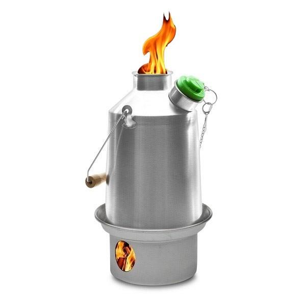 Kelly Kettle 'Scout' 1.2 ltr (Stainless Steel) + Whistle Storm Kettle
