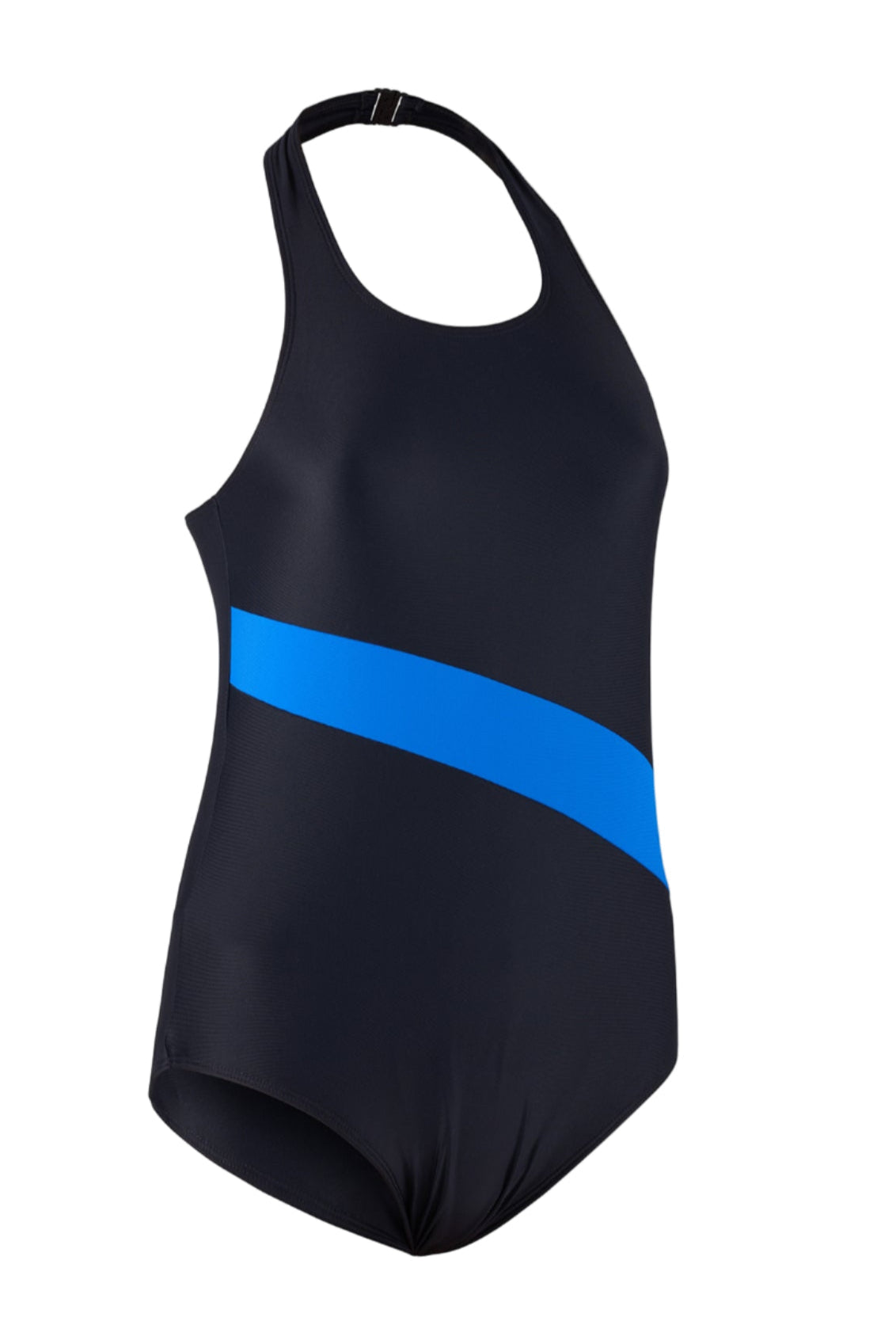 Girl's Halterneck Swimsuit in Black/blue - Eco