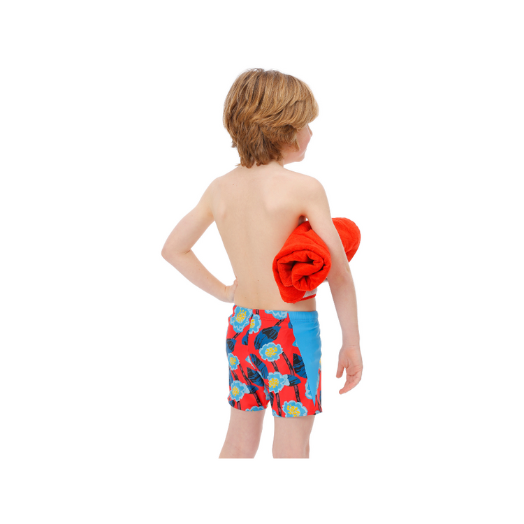 Boy's Reusable Incontinence Swim Shorties – Floral Blue