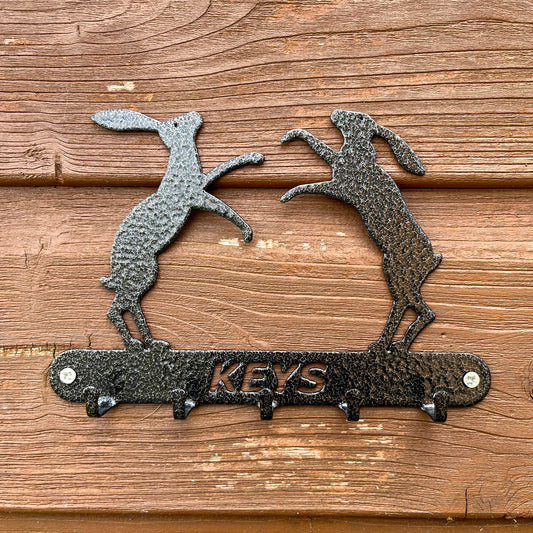 PoppyForge Boxing Hares Key Holder