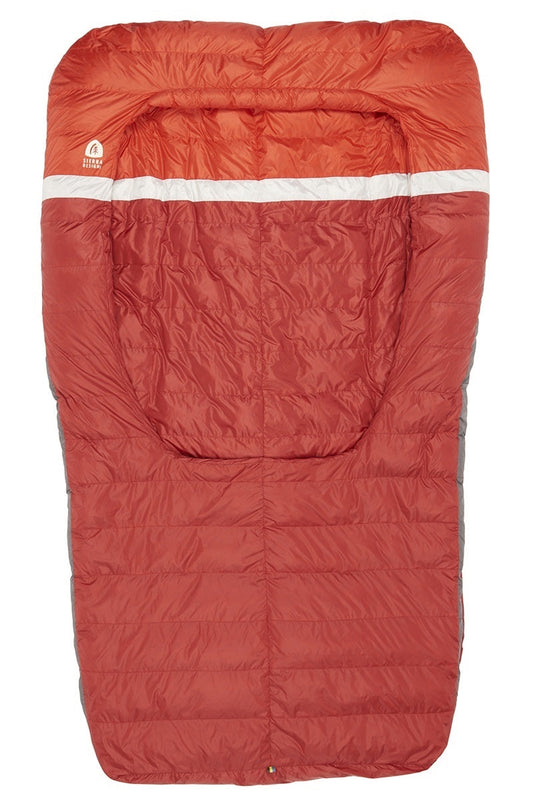 Sierra Designs Backcountry Bed Duo 20°F (-7°C) 650-Fill DriDown 2-Person Sleeping Bag - One Size - Red/Grey