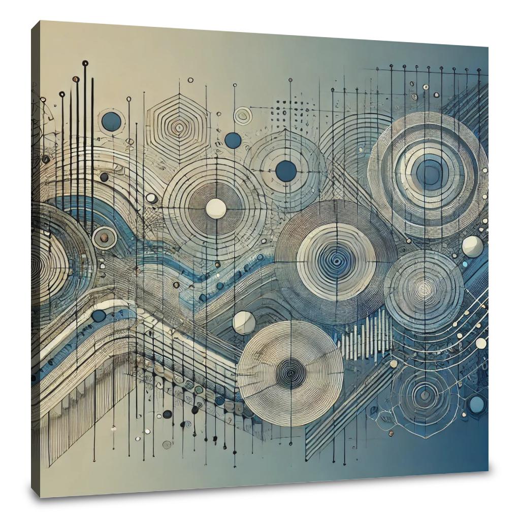 Geometric Sound Waves Canvas