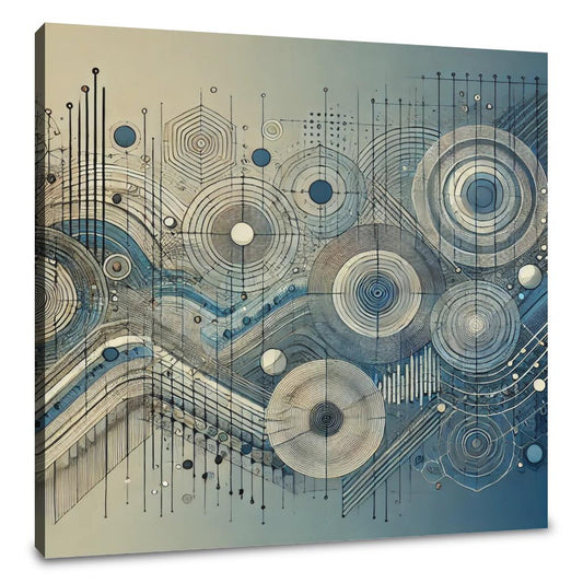 Geometric Sound Waves Canvas