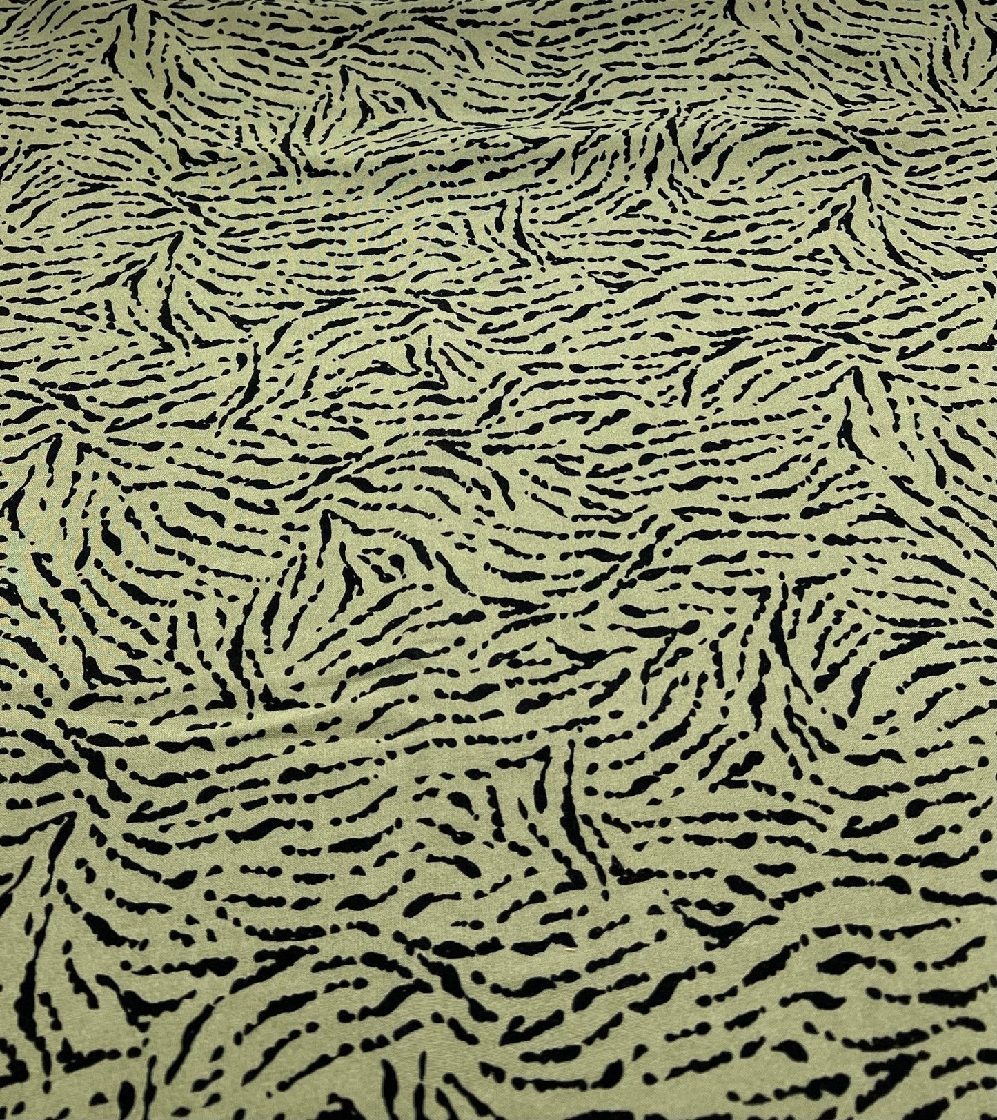 Khaki Black Mix Lightweight Non Stretch Woven Fabric