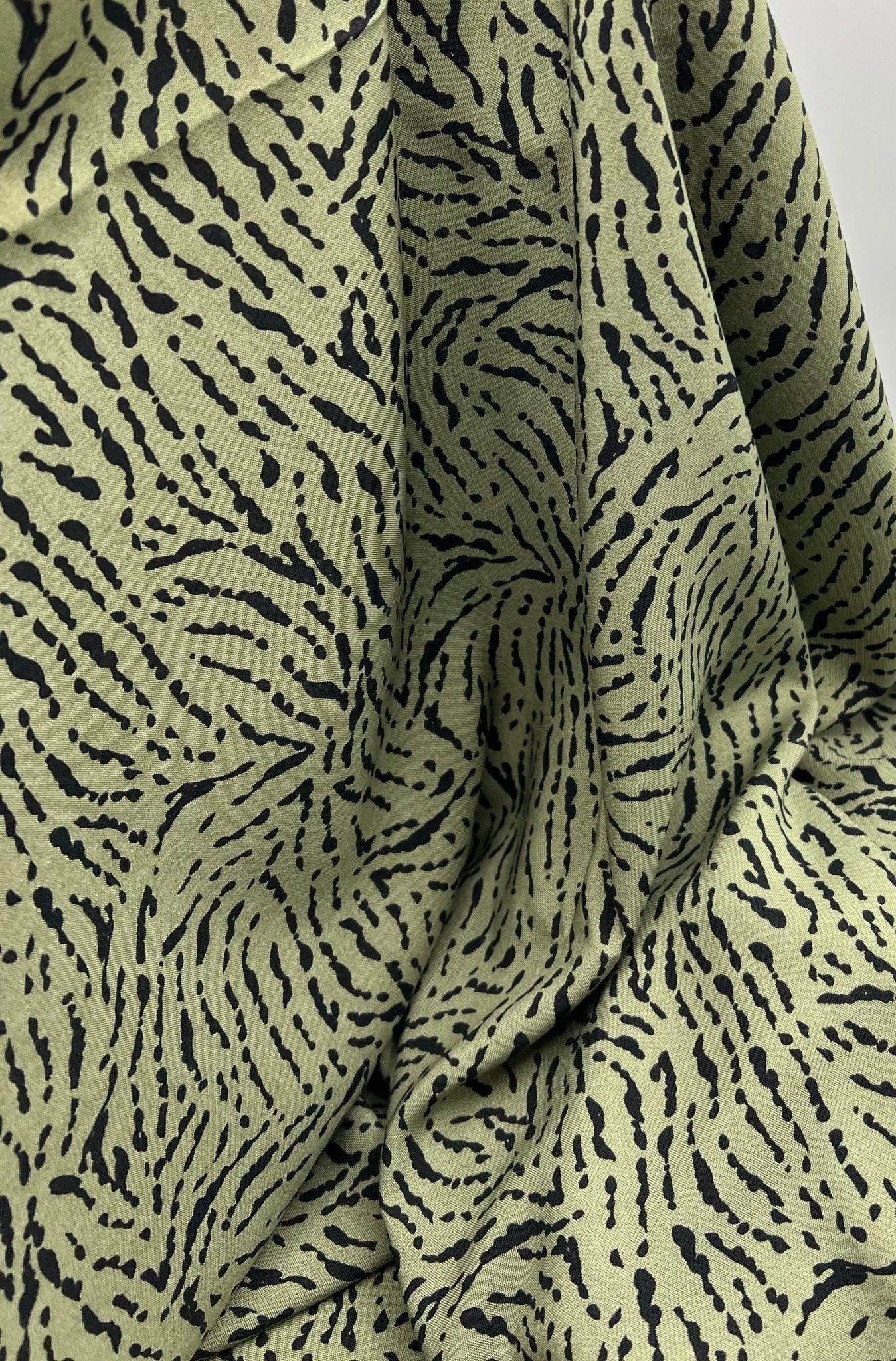 Khaki Black Mix Lightweight Non Stretch Woven Fabric