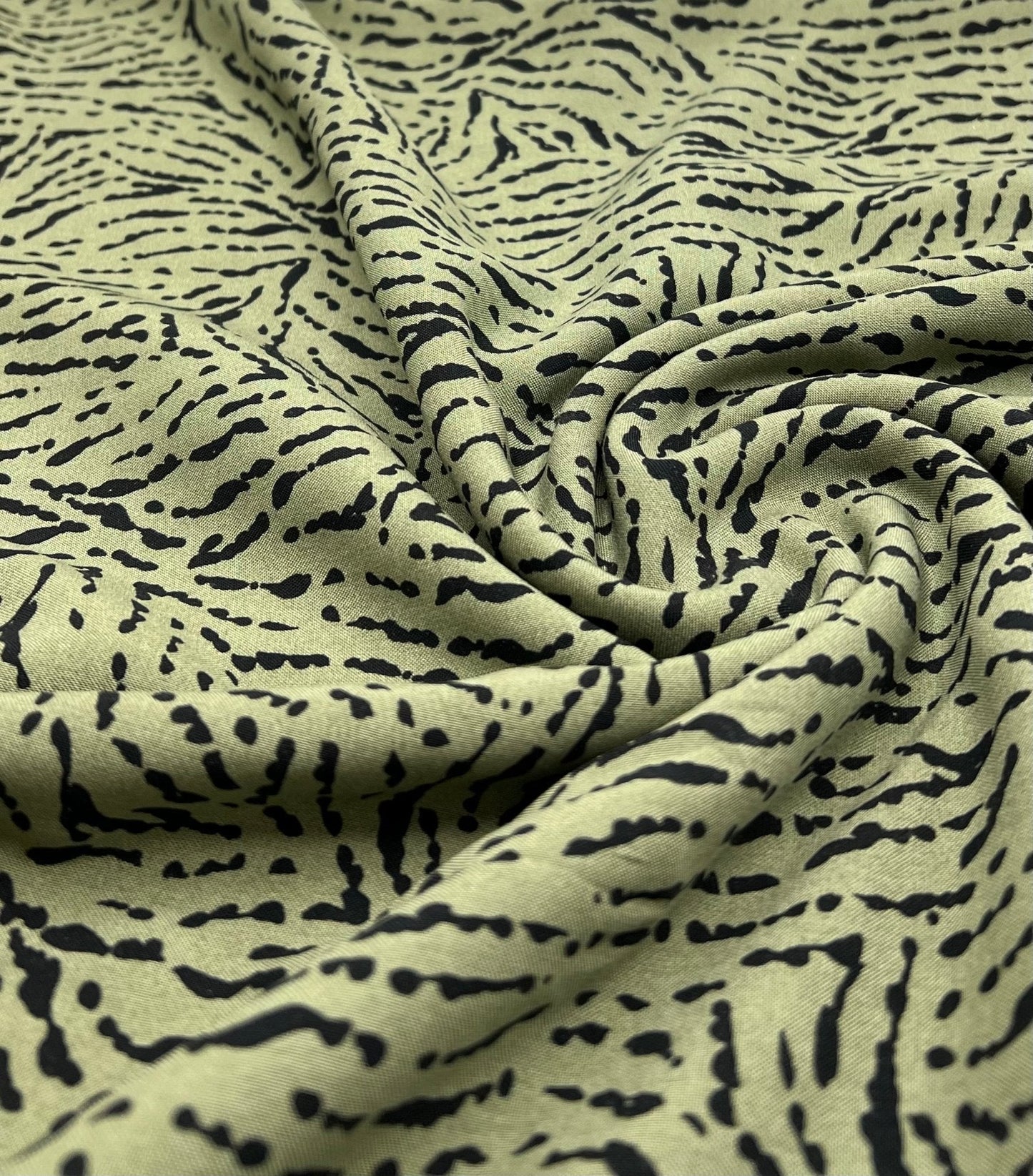 Khaki Black Mix Lightweight Non Stretch Woven Fabric