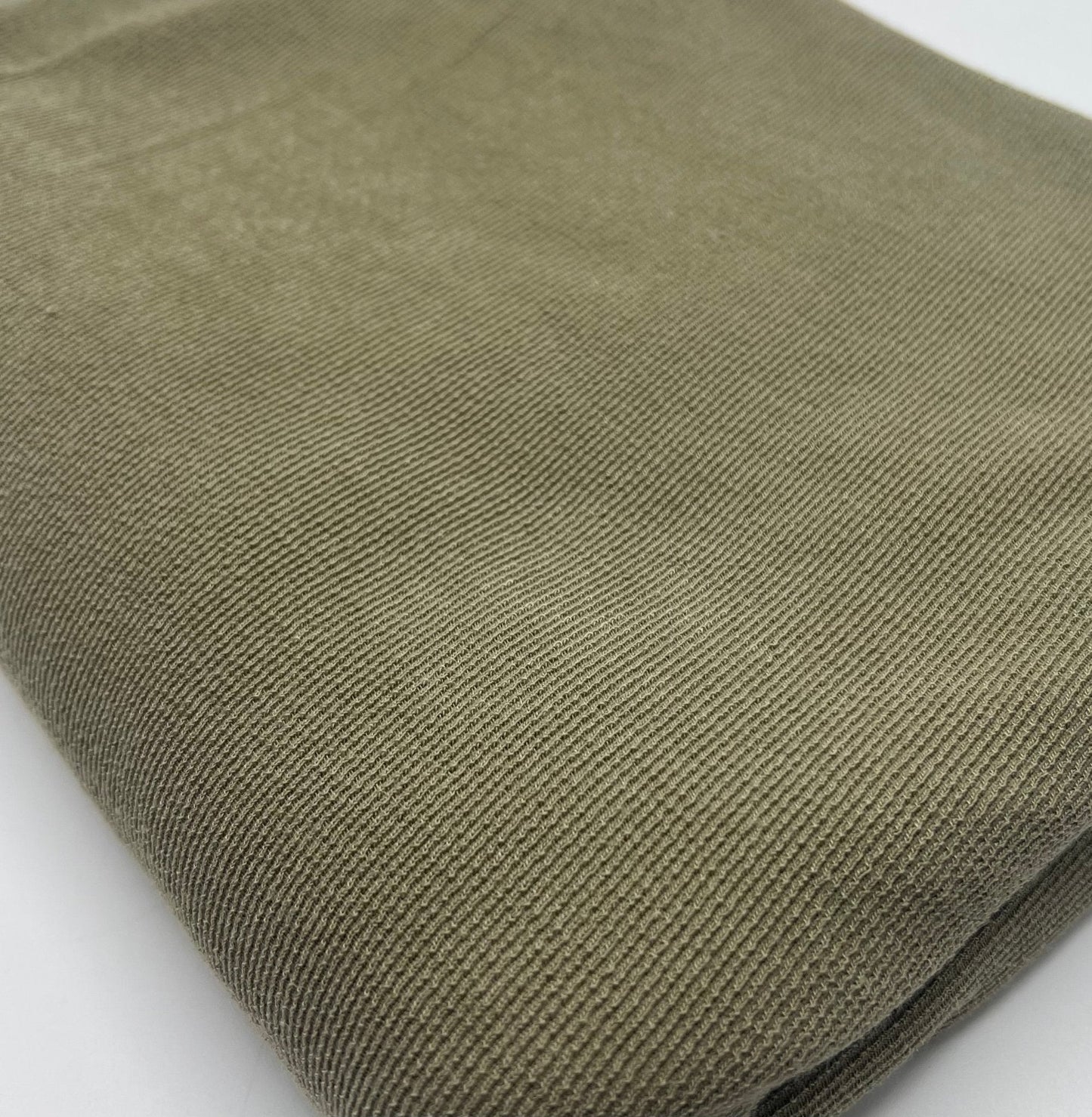 Khaki Crinkle Rib Stretch Fabric