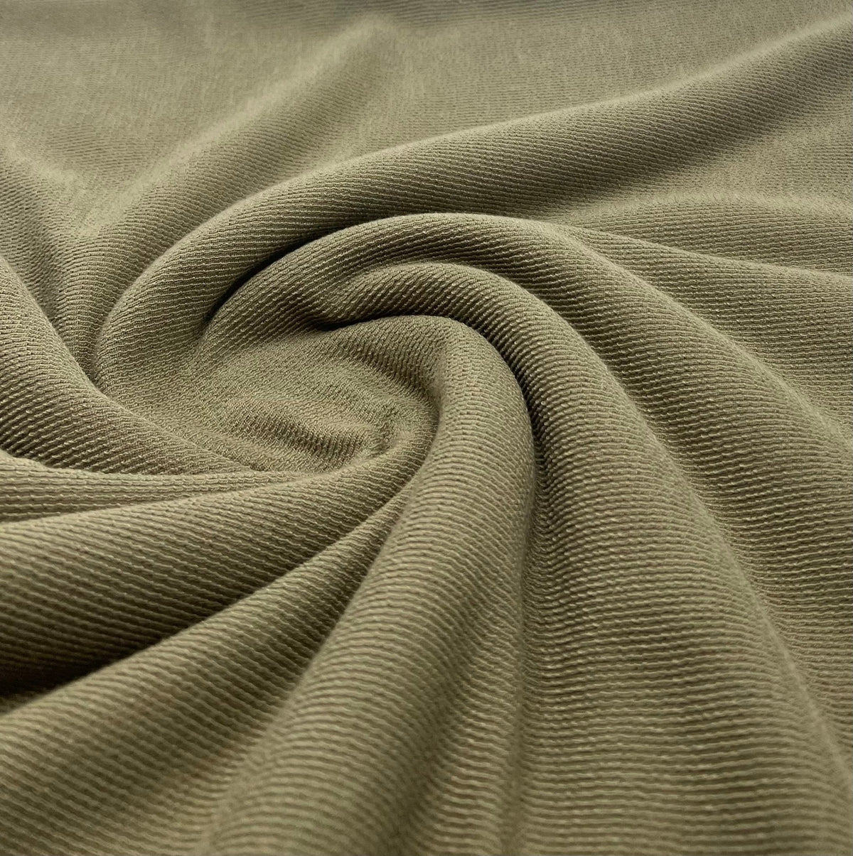 Khaki Crinkle Rib Stretch Fabric