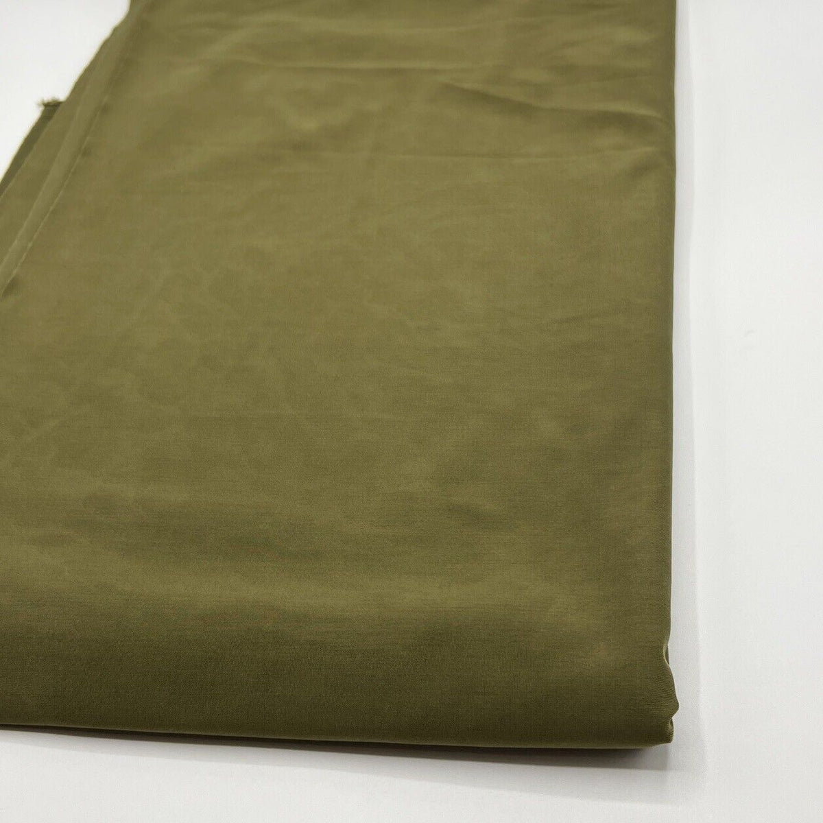 Khaki Green Plain Shiny Soft Touch Slinky 4 Way Stretch Fabric