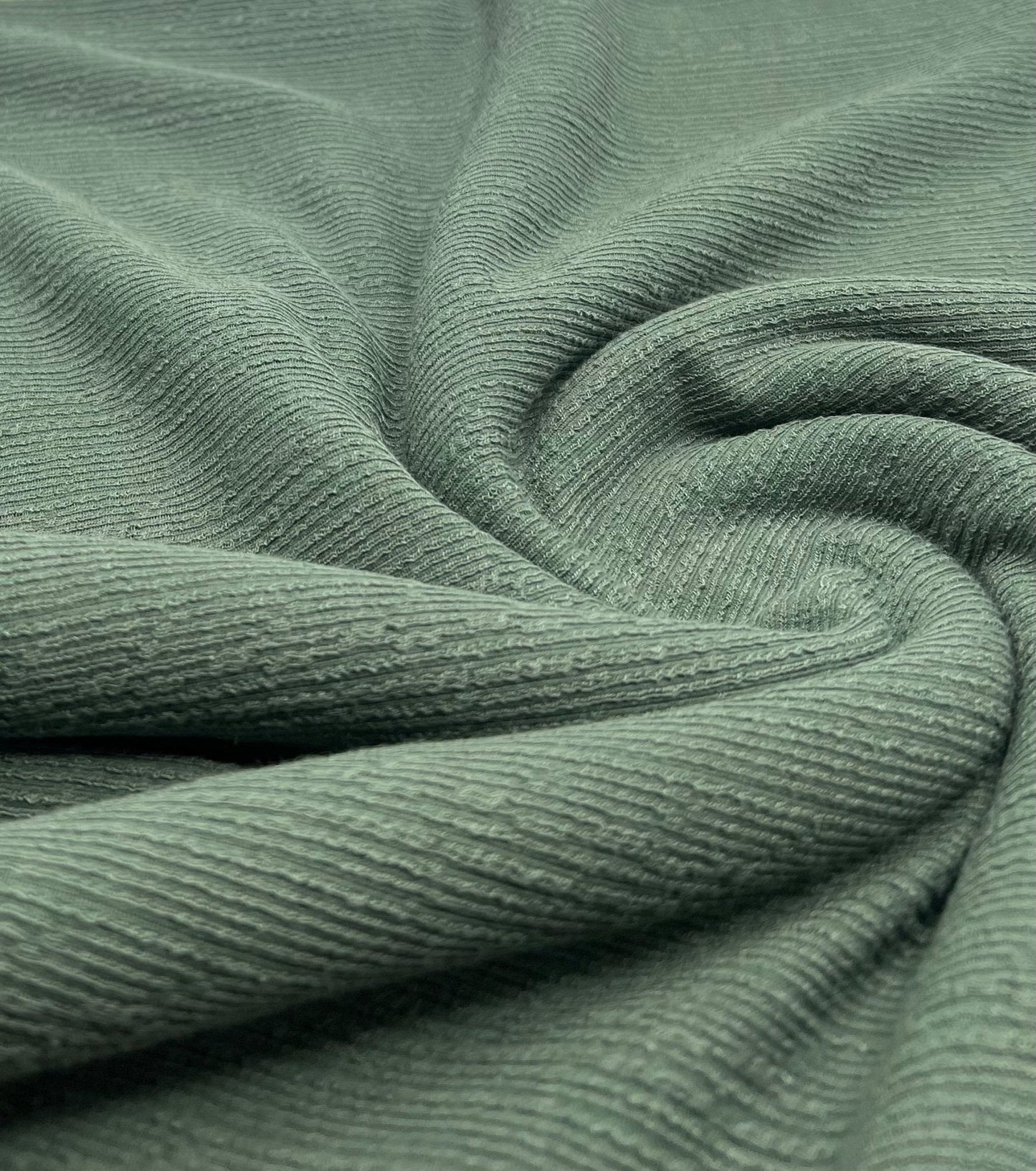 Khaki Green Soft Striped Textured Stretch Fabric