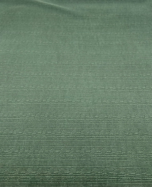 Khaki Green Soft Striped Textured Stretch Fabric