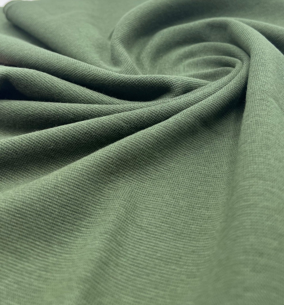 Khaki Jersey Cuffing Ribbing Fabric 270 GSM Cotton Knit 70cm Wide