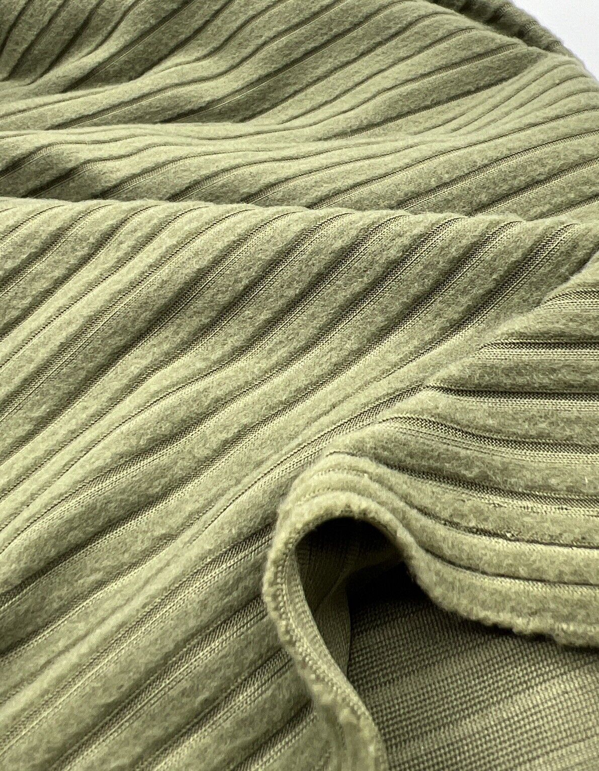 Khaki Soft Brushed 8x4 Wide Rib Stretch Fabric