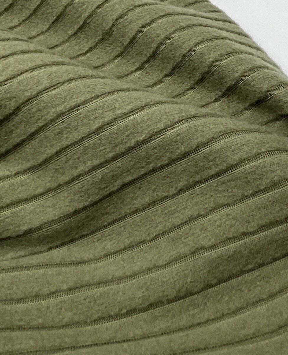 Khaki Soft Brushed 8x4 Wide Rib Stretch Fabric