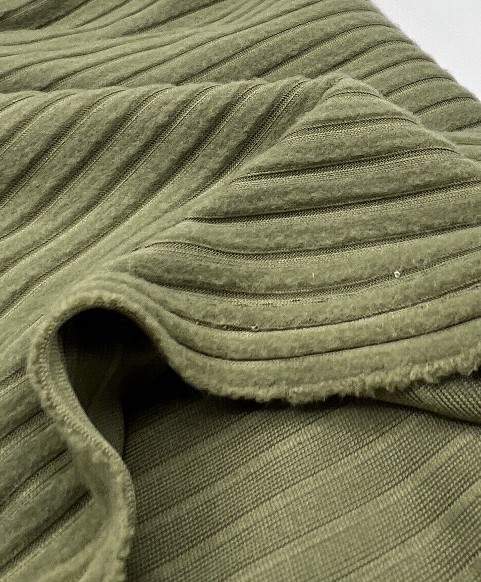 Khaki Soft Brushed 8x4 Wide Rib Stretch Fabric
