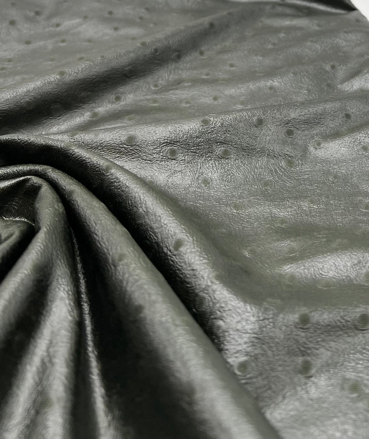Khaki Spot Wet look Leather 2 Way Stretch Dress Craft Fabric