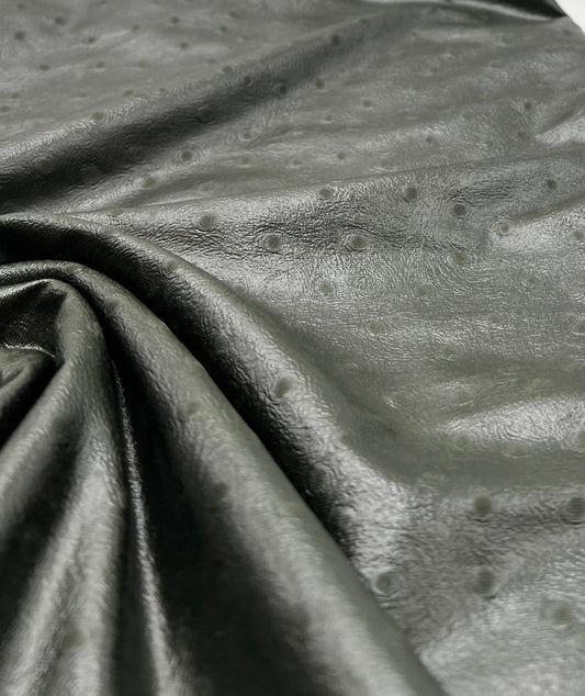 Khaki Spot Wet look Leather 2 Way Stretch Dress Craft Fabric