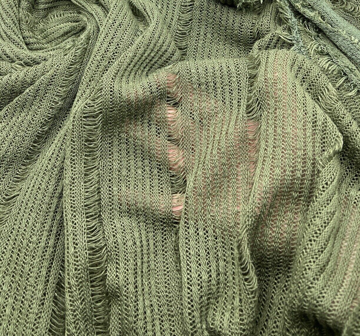 Khaki Stripe Knitted Stretch Fabric