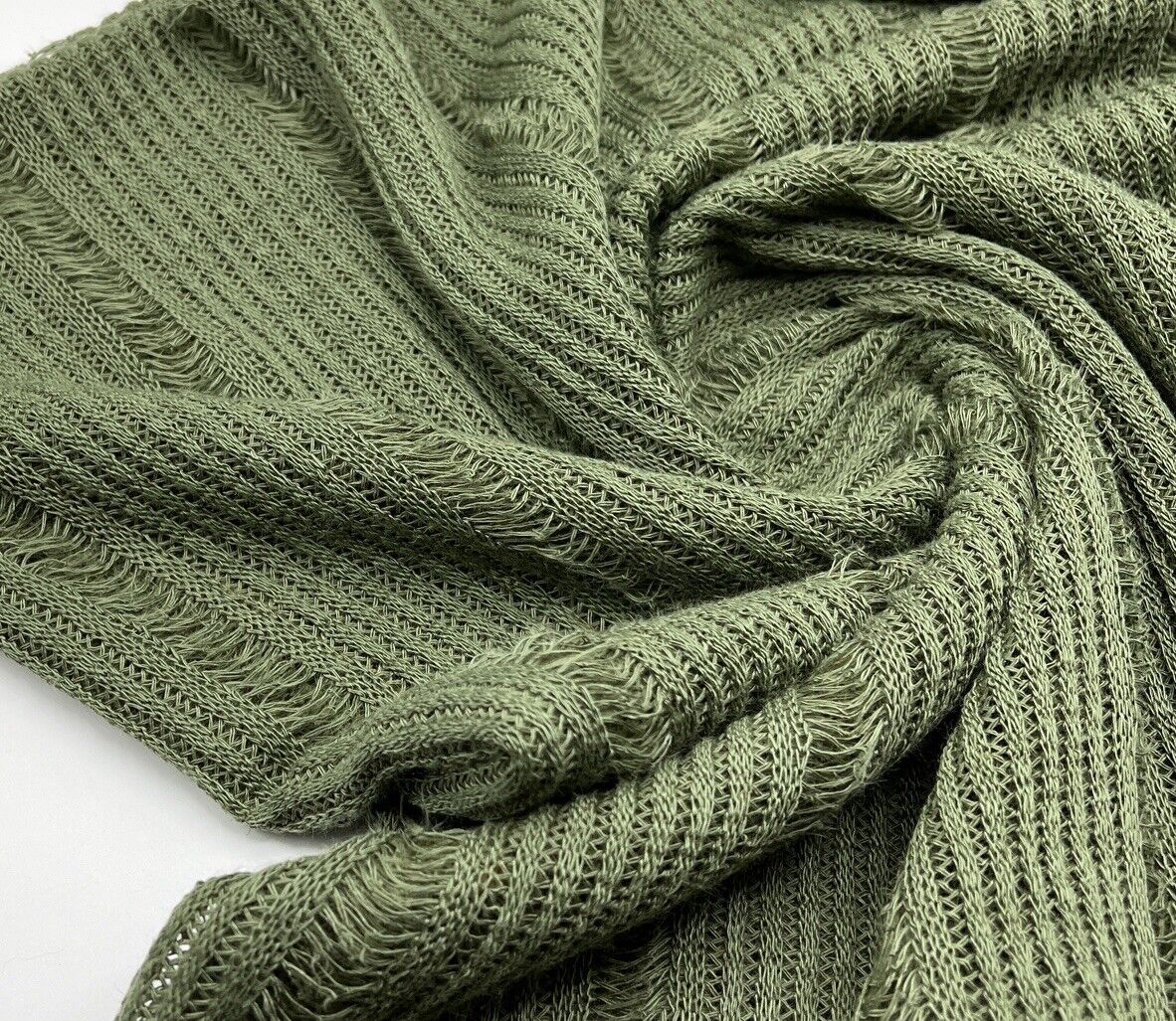 Khaki Stripe Knitted Stretch Fabric