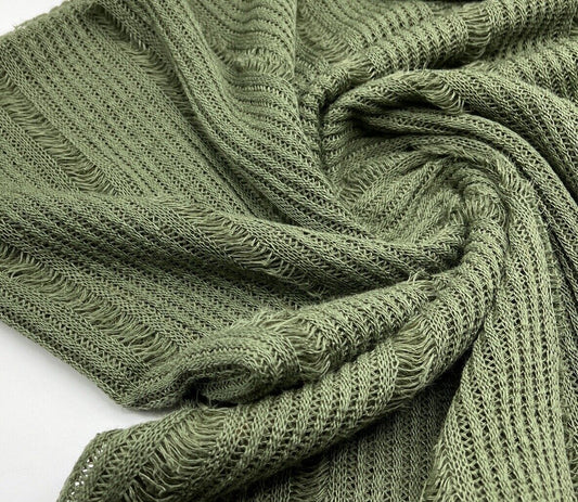 Khaki Stripe Knitted Stretch Fabric
