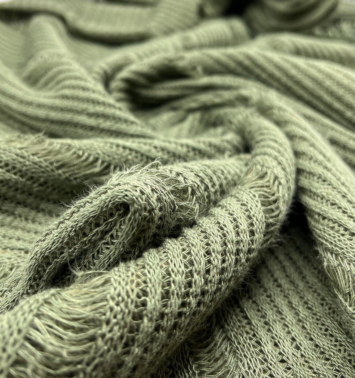 Khaki Stripe Knitted Stretch Fabric