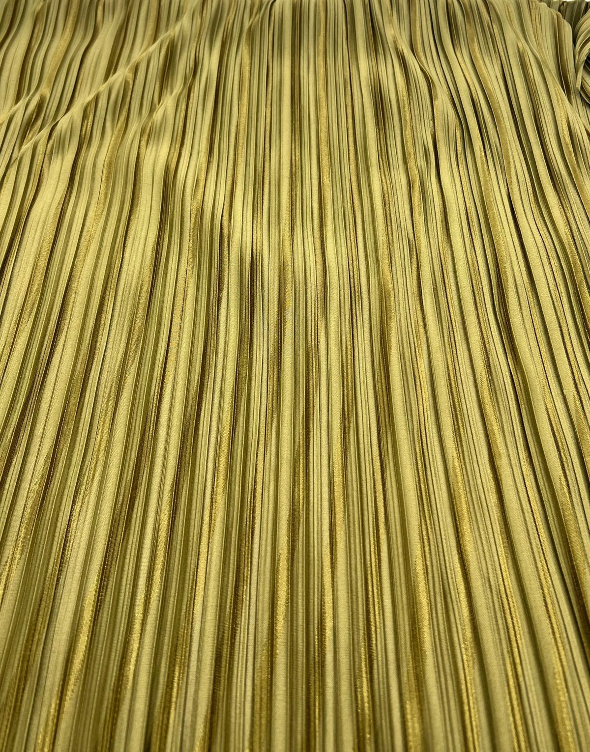 Khaki Stripe Plisse Pleated Stretch Fabric